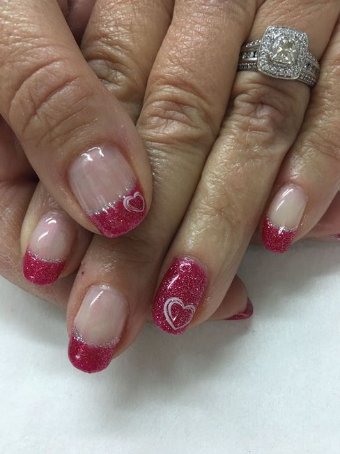 valentine gel nails