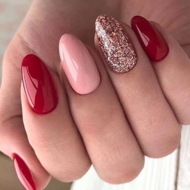 valentine's day acrylic nails