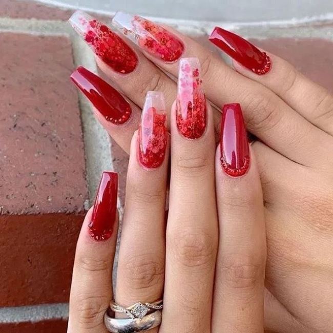 valentine's day acrylic nails