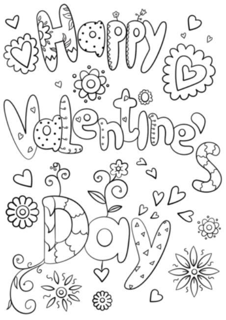 happy valentines day coloring pages