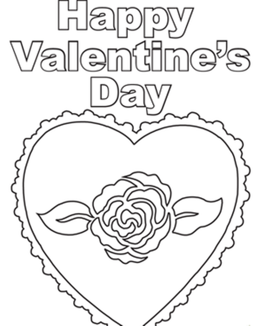 happy valentines day hearts coloring pages