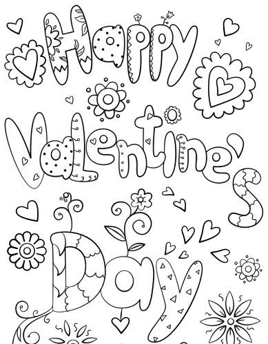 Happy Valentines Coloring Pages