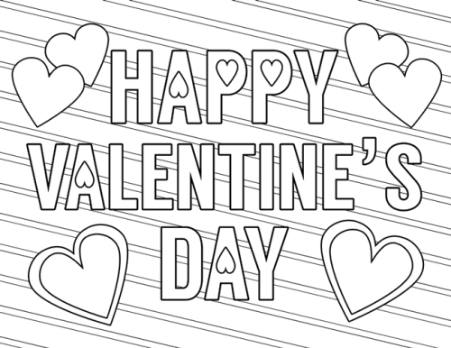 Happy Valentines Coloring Pages