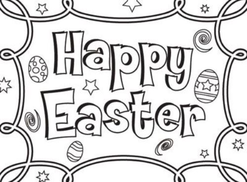 black and white easter coloring pages