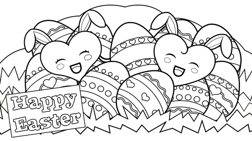 Happy Easter Egg coloring pages 2020