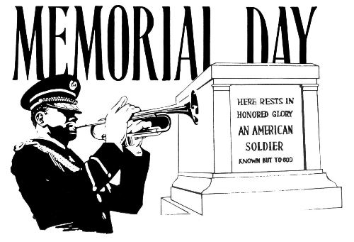 memorial day clipart black and white