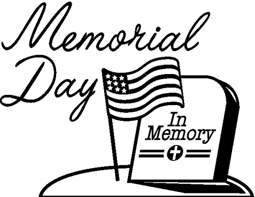 Free Black and White Memorial Day Clip Art