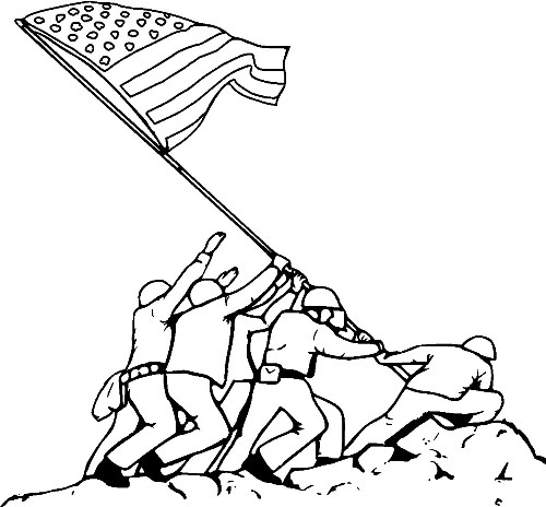 Free Black and White Memorial Day Clip Art