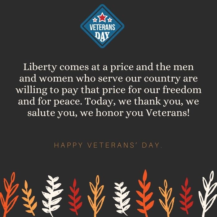 Veterans Day Greetings Messages 2023, Words of Thanks to Soldiers