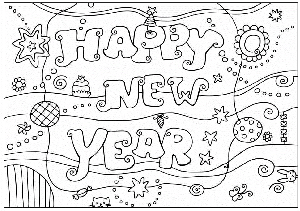 35+ Amazing New Year Coloring Pages 2024 Free Printable