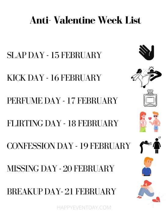 Anti- Valentine Week List