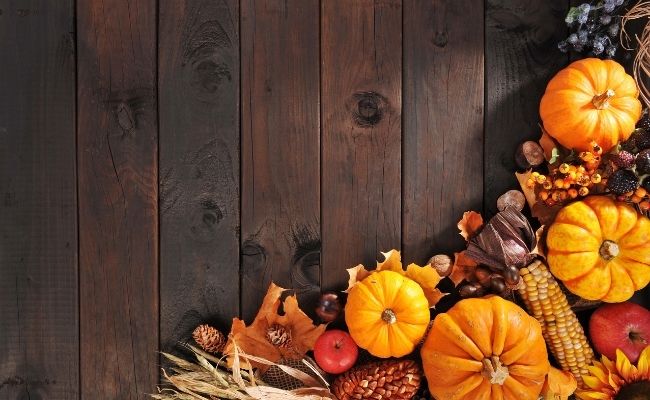 autumnal zoom background for thanksgiving