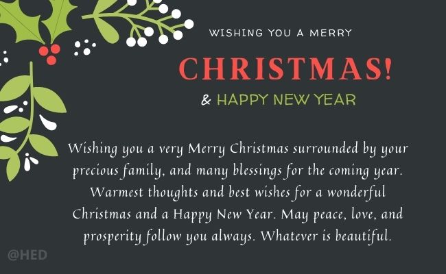 Merry Christmas and Happy New Year Messages