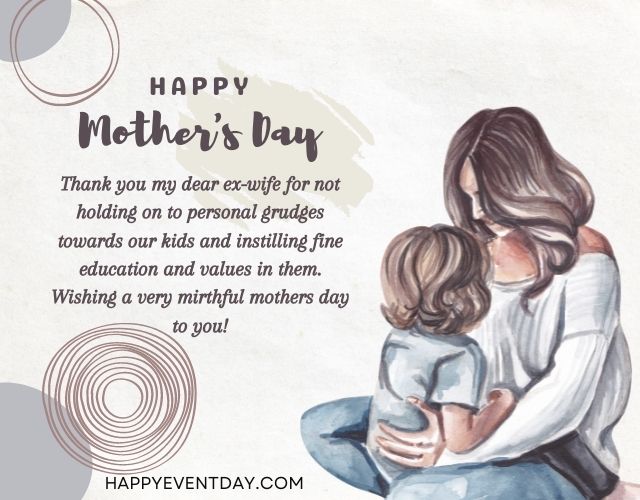 Thank you my dear ex-wife for not holding on to personal grudges towards our kids and instilling fine education and values in them. Wishing a very mirthful mothers day to you!