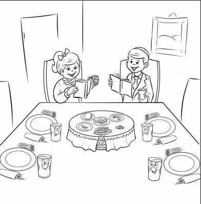 passover seder plate coloring page