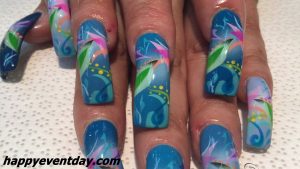 Airbrushed 3D nails