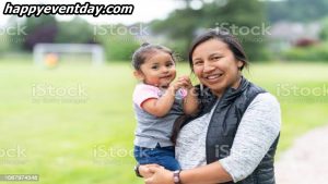 Portrait of a Native American mother and daughter outside 