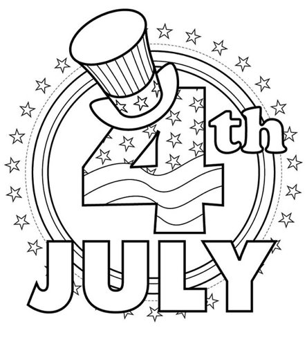  Free Prinrable Black & White Happy 4th of July Coloring Pages 2022
