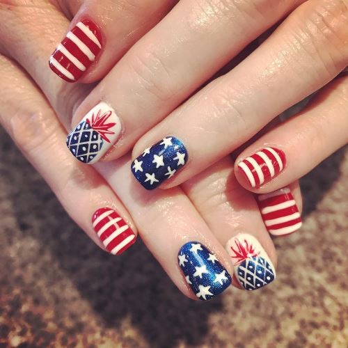 Happy 4th of July Nail Art Images 2021, Nail Art Design Ideas for Girls