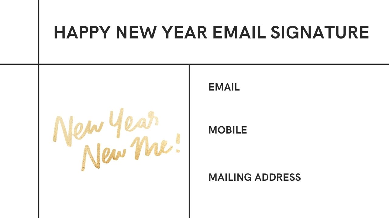 Happy New Year Email Signature 2023 - New Year Email Template Pictures