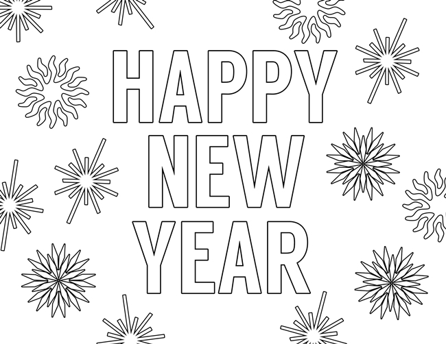 13 Best Printable New Year 2023 Coloring Pages - Happy New Year