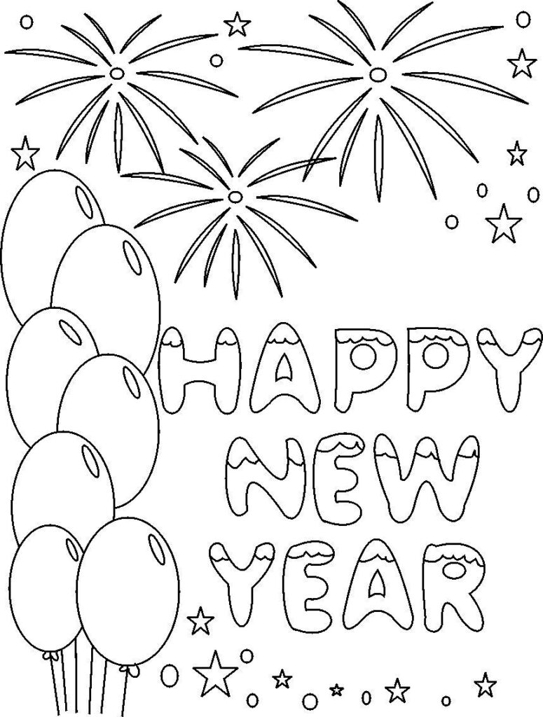 35+ Amazing New Year Coloring Pages 2024 Free Printable